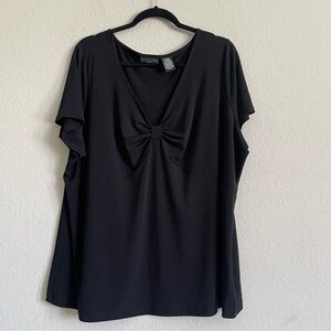 Apostrophe Woman Elegant Black Top size 24-26W formal elegance thin flowy v neck